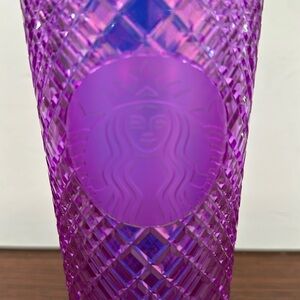 Starbucks Elegant Purple Christmas 24 Oz Textured Tumbler